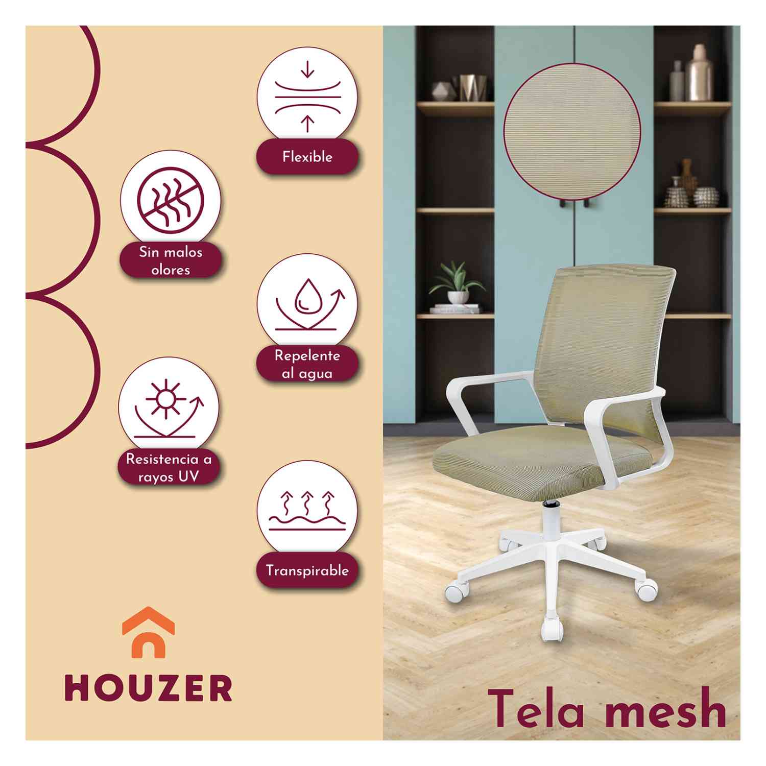 Foto 7 pulgar | Paquete Houzer con 1 Escritorio Minimalista 1 Silla Ergonómica