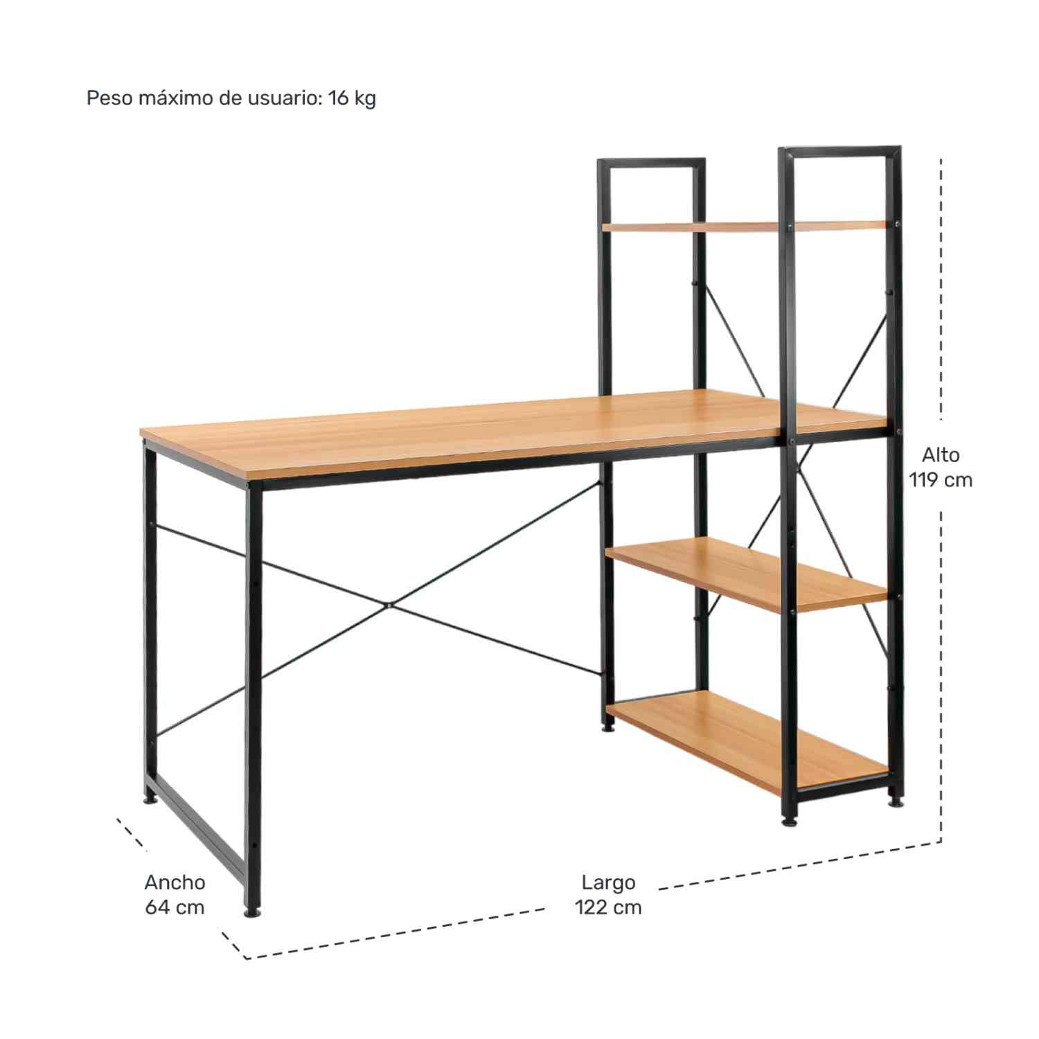 Foto 7 | Paquete Houzer con 1 Escritorio Minimalista 1 Silla Ergonómica