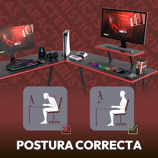 Foto 5 | Escritorio Gamer En Forma De L Titano Nova Color Negro