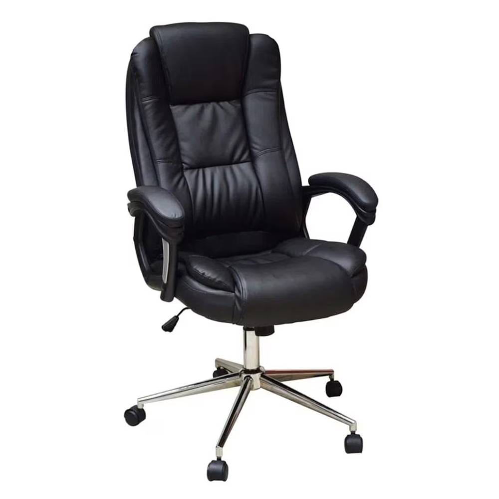Silla Ejecutiva Naceb Na-0930n Venipiel Soporta 120 Kg Negro $3,899