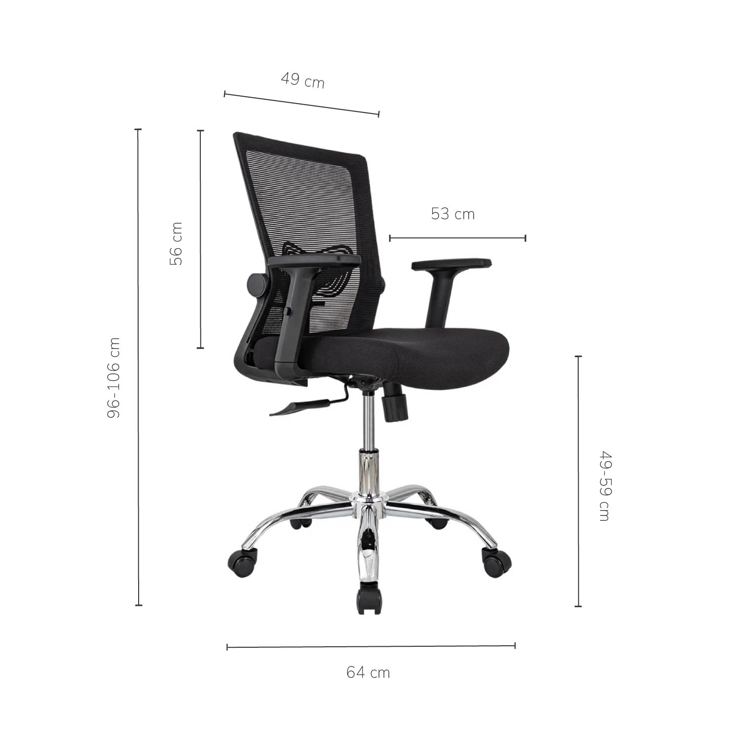 Foto 4 pulgar | Silla De Oficina Ergonómica Ergonomus Con Soporte Lumbar Y Brazos Abatibles Color Negro