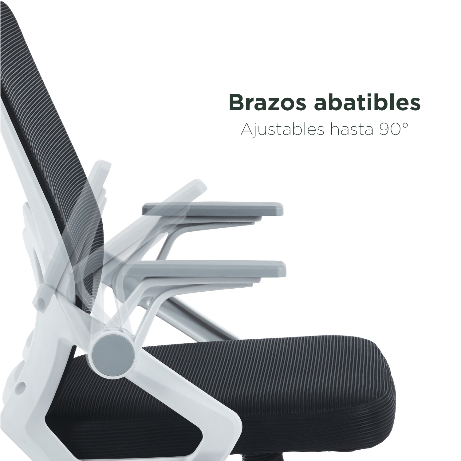 Foto 6 pulgar | Silla De Oficina Ergonomus Sill-f2b Con Brazos Abatibles Color Blanco Y Negro