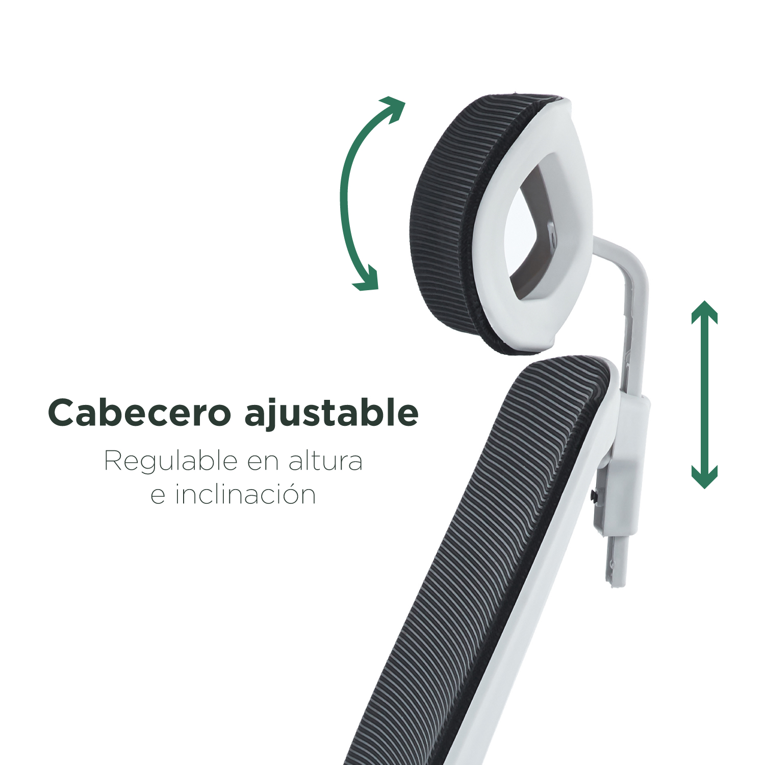 Foto 7 pulgar | Silla De Oficina Ergonomus Sill-r2b Con Brazos Abatibles Y Cabecero Ajustable Color Blanco Y Negro