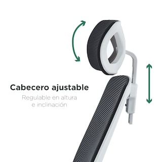 Foto 6 | Silla De Oficina Ergonomus Sill-r2b Con Brazos Abatibles Y Cabecero Ajustable Color Blanco Y Negro