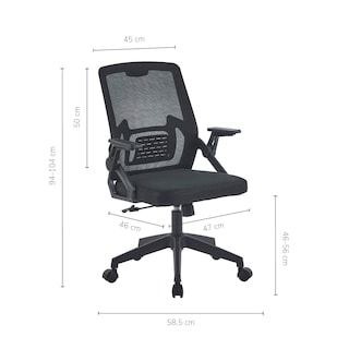 Foto 3 | Silla De Oficina Ergonomus Sill-f2n Con Brazos Abatibles Color Negro
