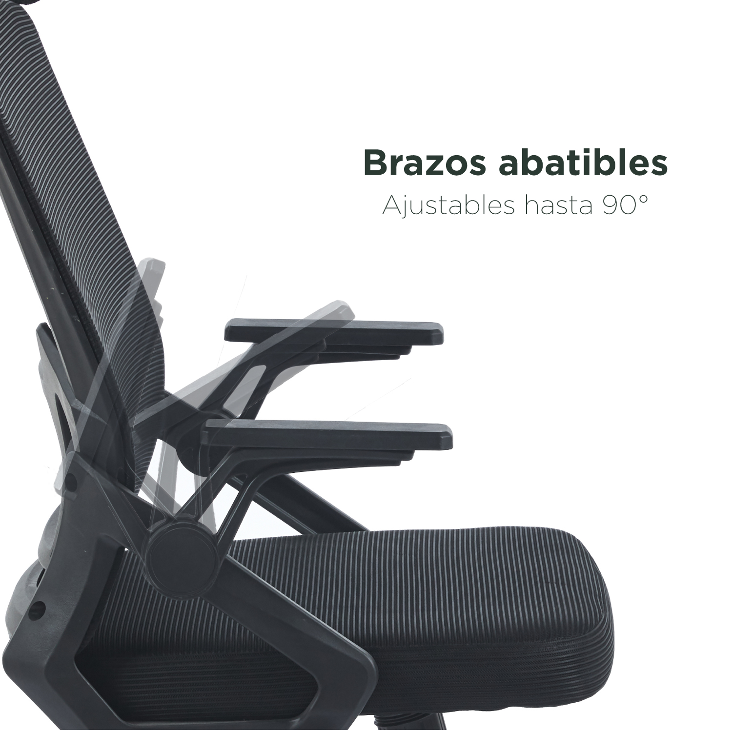 Foto 6 pulgar | Silla De Oficina Ergonomus Sill-f2n Con Brazos Abatibles Color Negro