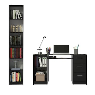 Foto 4 | Escritorio Madesa Alaska Y Librero Organizador 6906 Negro
