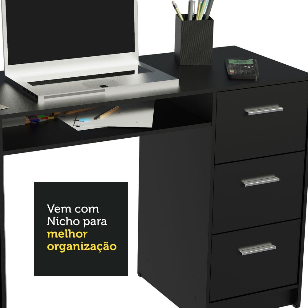 Foto 6 | Escritorio Madesa Alaska Y Librero Organizador 6906 Negro