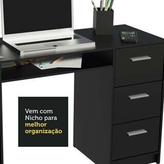 Foto 6 | Escritorio Madesa Alaska Y Librero Organizador 6906 Negro