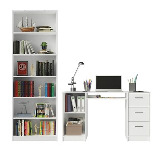 Foto 4 | Escritorio Madesa Alaska Y Librero Organizador 6908 Blanco