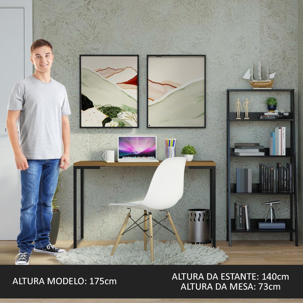 Foto 6 pulgar | Escritorio Madesa Home Office Y Mueble Estante Librero Mn