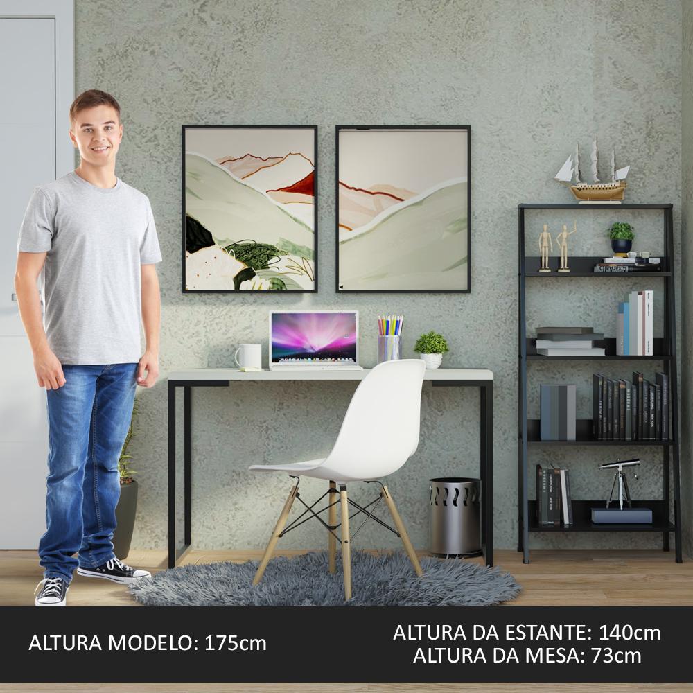 Foto 6 pulgar | Escritorio Madesa Home Office Y Mueble Estante Librero Bn