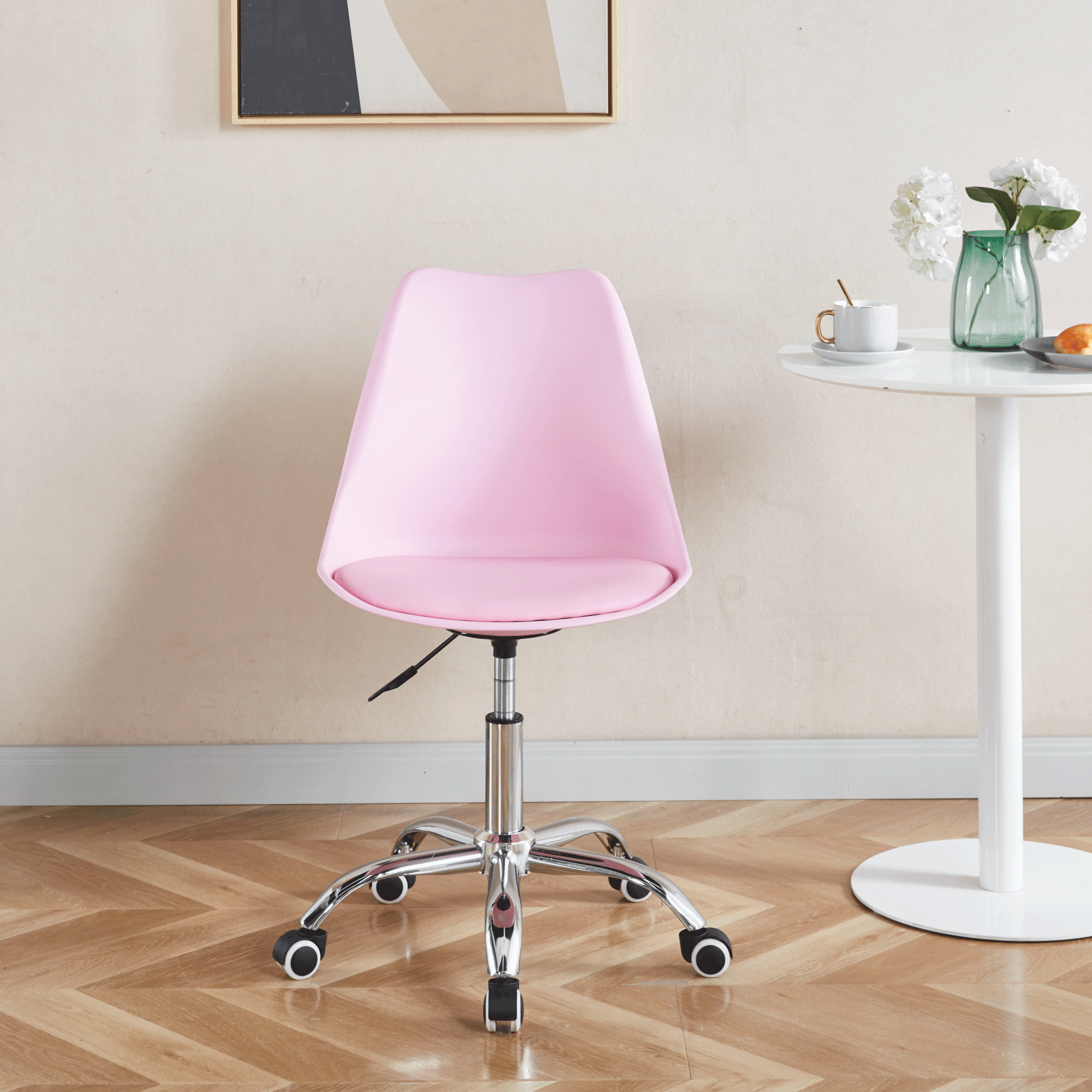 Silla De Oficina Elly Cherry Color Rosa