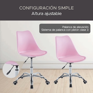 Foto 4 | Silla De Oficina Elly Cherry Color Rosa