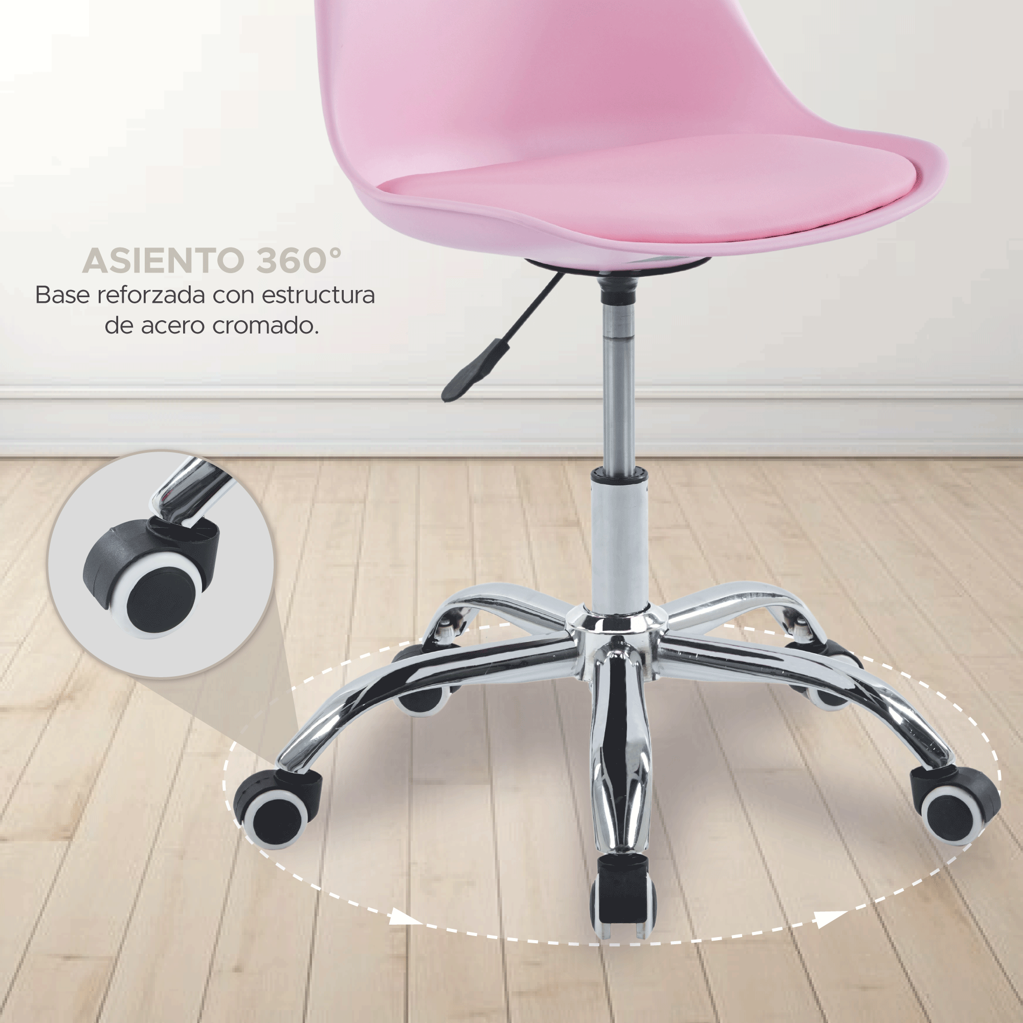 Foto 5 | Silla De Oficina Elly Cherry Color Rosa