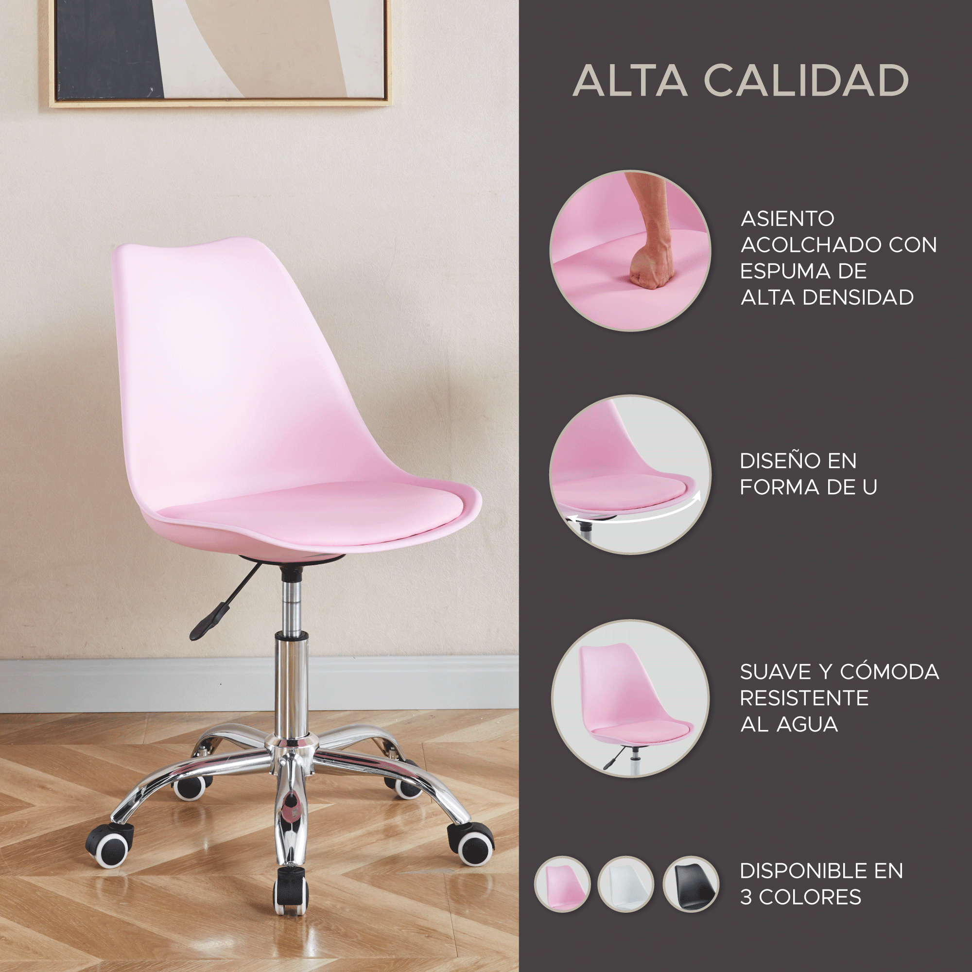 Foto 6 | Silla De Oficina Elly Cherry Color Rosa