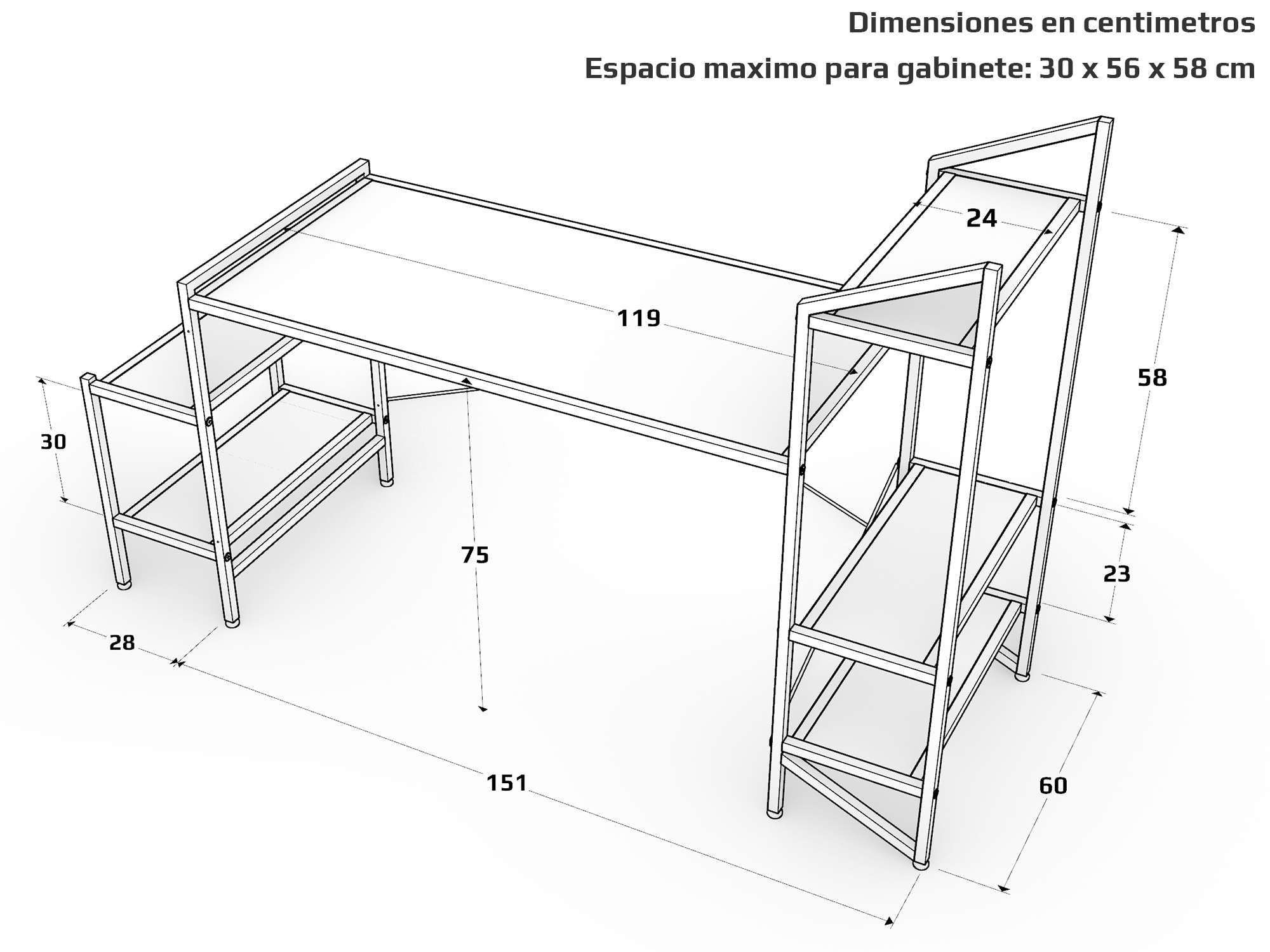 Foto 3 | Escritorio Gamer Ambientika Modelo J