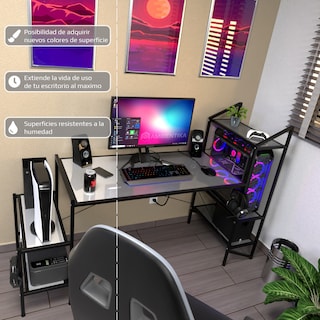 Foto 4 | Escritorio Gamer Ambientika Modelo J Blanco