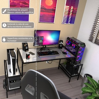 Foto 4 | Escritorio Gamer Ambientika Modelo N Blanco