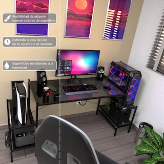 Foto 4 | Escritorio Gamer Ambientika Modelo N Negro