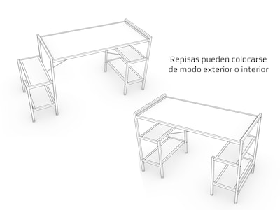 Foto 5 | Escritorio Gamer Ambientika Modelo N Negro
