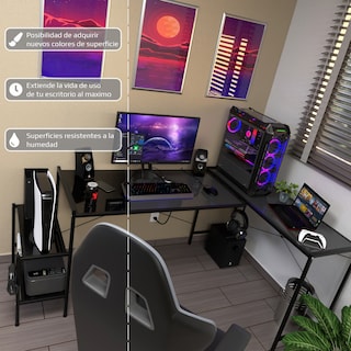 Foto 4 | Escritorio Gamer Ambientika Modelo L Negro