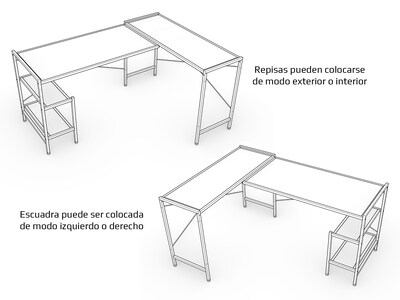 Foto 6 | Escritorio Gamer Ambientika Modelo L Negro