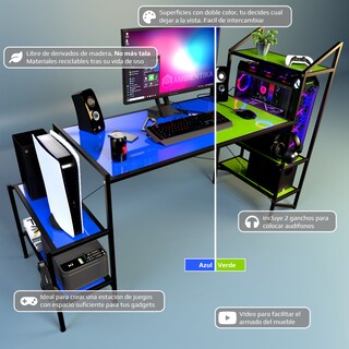 Foto 2 | Escritorio Gamer Ambientika Modelo J Azul
