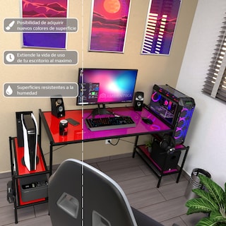 Foto 4 | Escritorio Gamer Ambientika Modelo N Rojo