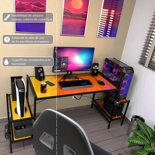 Foto 4 | Escritorio Gamer Ambientika Modelo N Amarillo