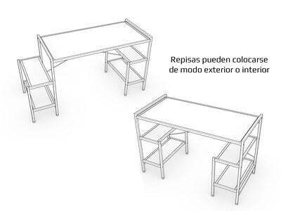 Foto 5 | Escritorio Gamer Ambientika Modelo N Amarillo