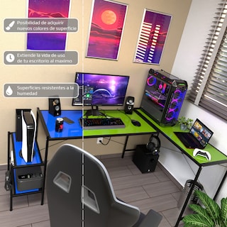 Foto 4 | Escritorio Gamer Ambientika Modelo L Azul