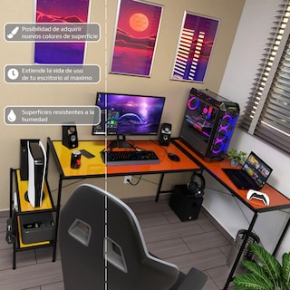 Foto 4 | Escritorio Gamer Ambientika Modelo L Amarillo