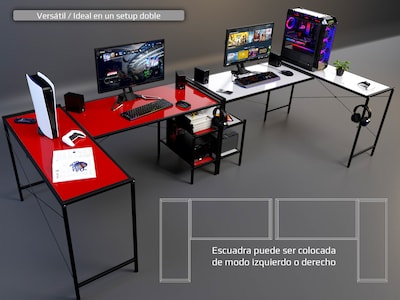 Foto 5 | Escritorio Gamer Ambientika Modelo L Amarillo