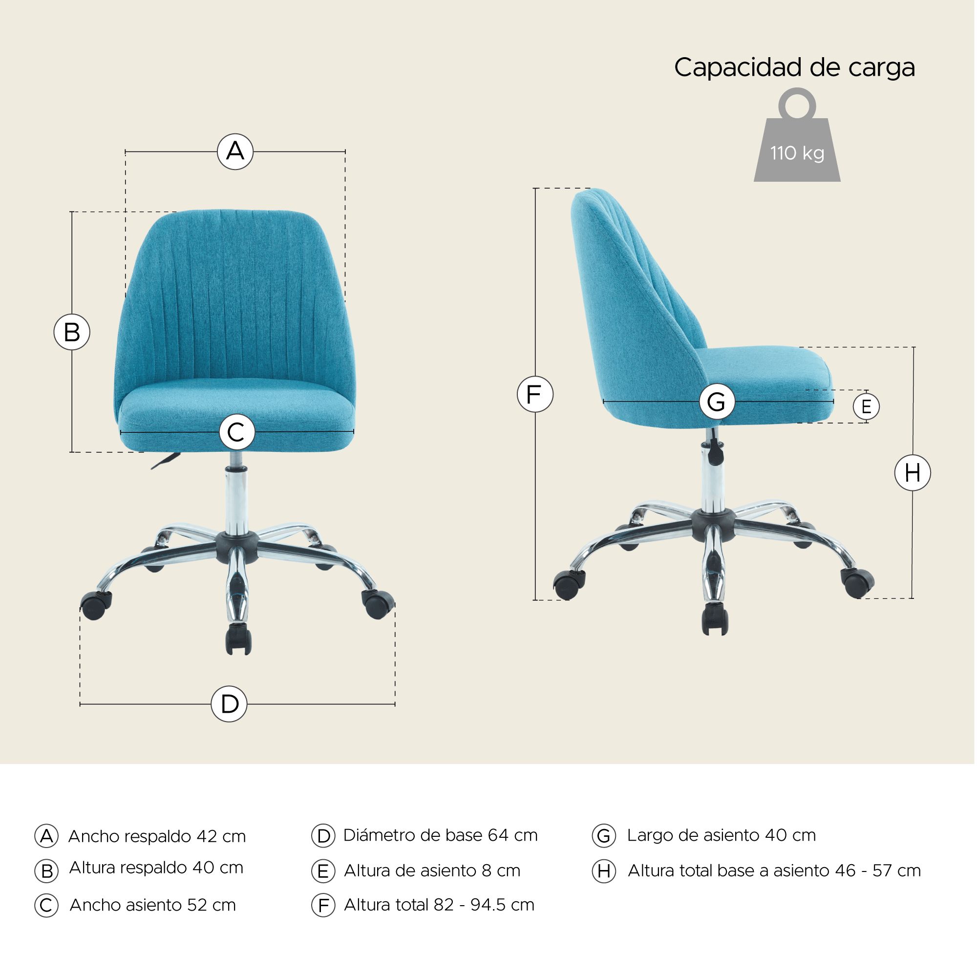 Foto 4 pulgar | Silla Elly Decor Bennedict  Azul