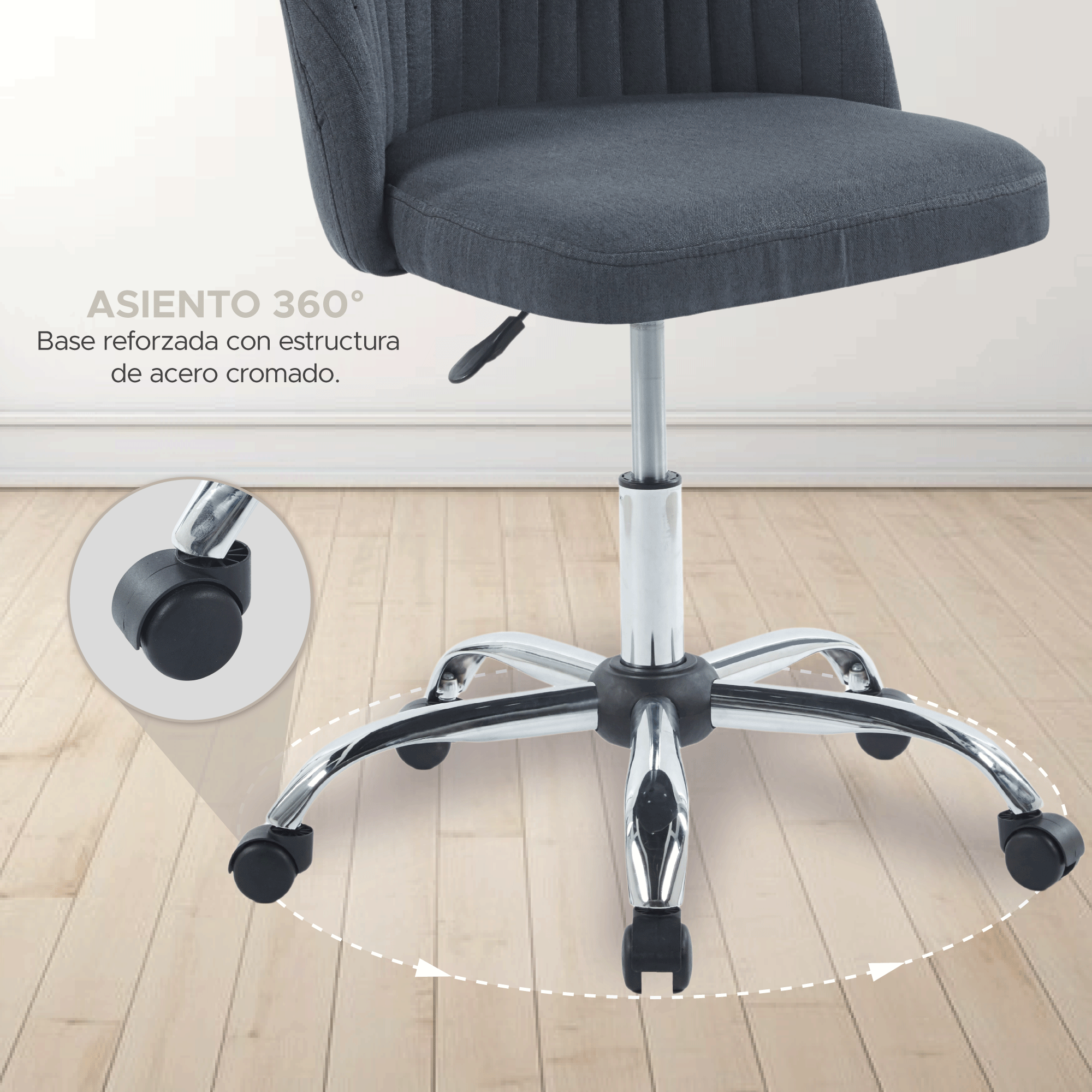 Foto 7 pulgar | Silla Elly Decor Bennedict Gris Oscuro