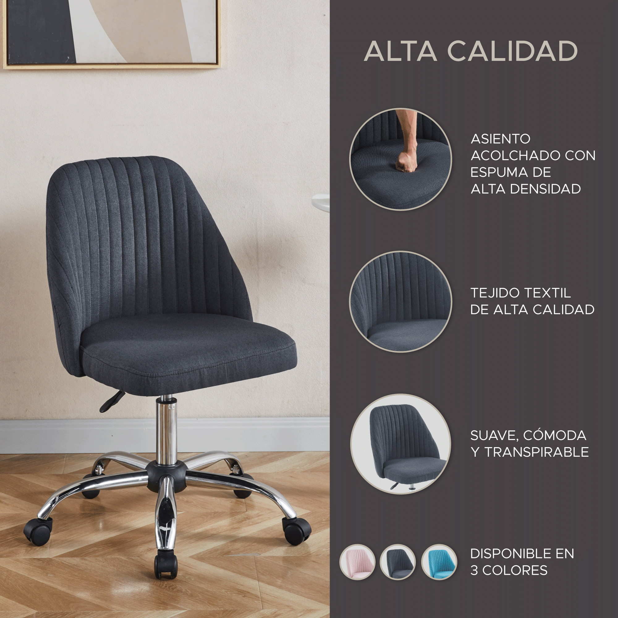 Foto 8 pulgar | Silla Elly Decor Bennedict Gris Oscuro