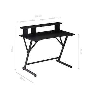 Foto 3 | Escritorio Gamer Top Living Gt-y-black Con Repisa Para Monitor Color Negro