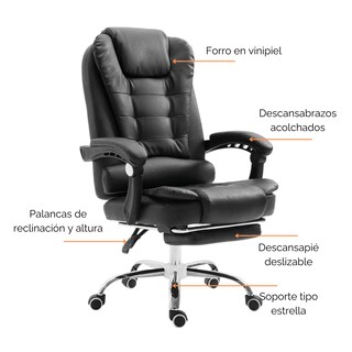 Foto 4 | Silla de Oficina Ejecutiva Ergonómica Ajustable Reclinable Presidencial