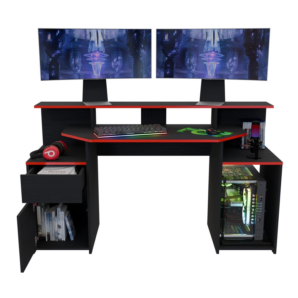 Foto 2 | Escritorio Gamer Ares Color Wengue Rojo