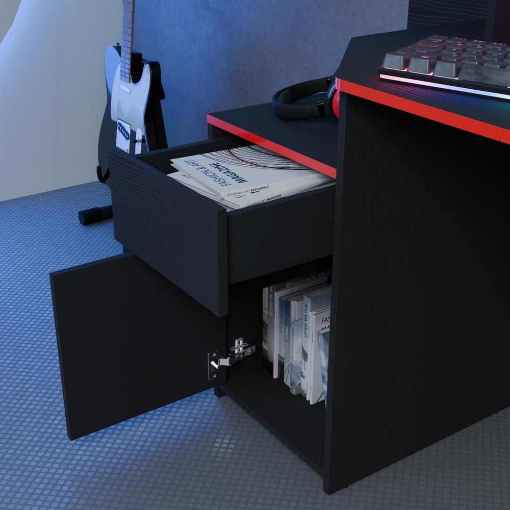 Foto 5 | Escritorio Gamer Ares Color Wengue Rojo