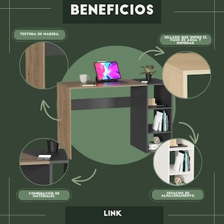 Foto 5 | Escritorio Link, Moru, Latte Y Negro