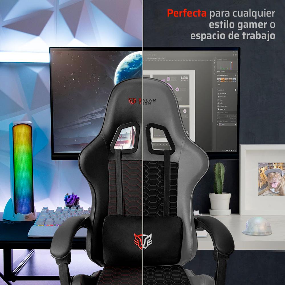 Foto 5 pulgar | Silla Gamer Balam Rush Power Rush V2 Ergonomica Reclinable 135° 120kg Negro /rojo
