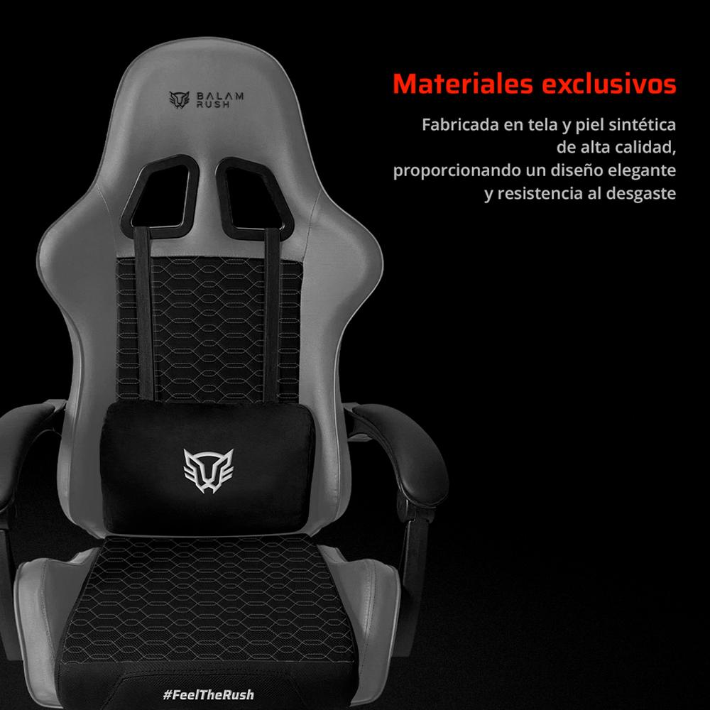 Foto 4 pulgar | Silla Gamer Balam Rush Power Rush V2 Ergonomica Reclinable 135° 120kg Gris
