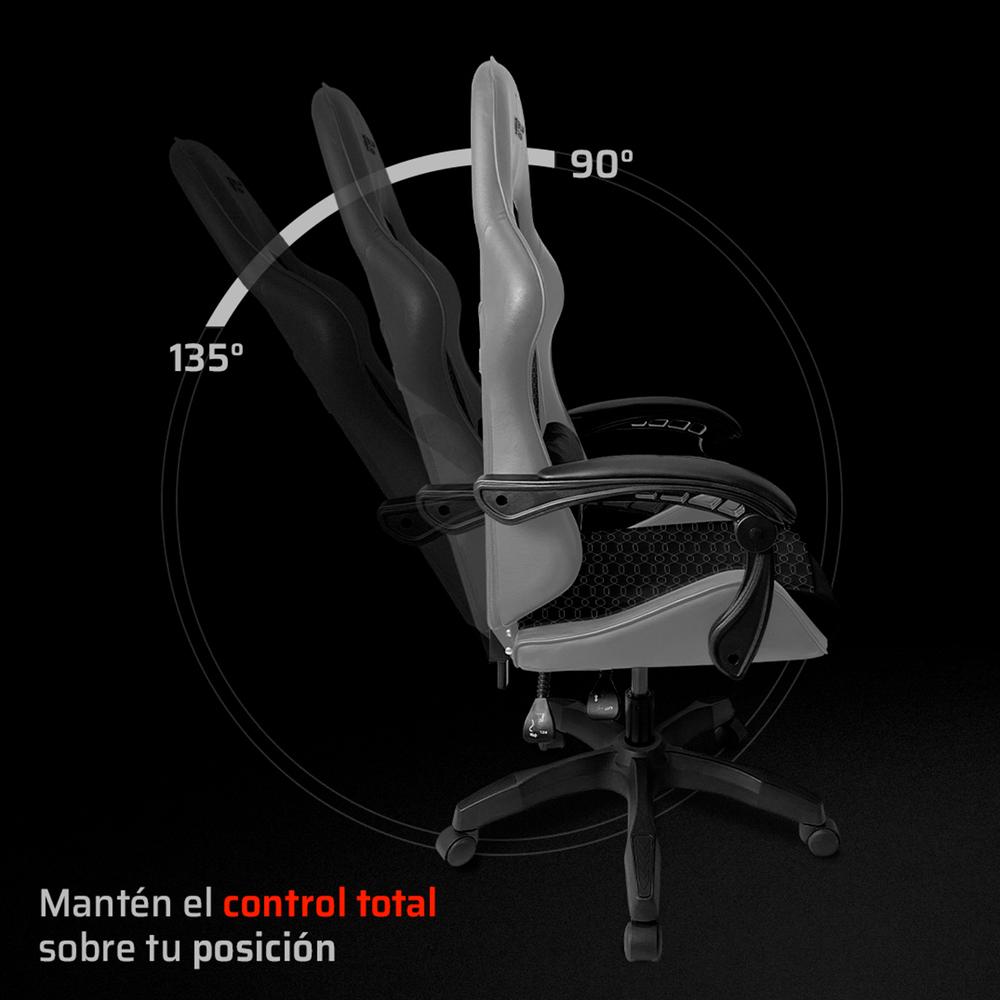 Foto 5 pulgar | Silla Gamer Balam Rush Power Rush V2 Ergonomica Reclinable 135° 120kg Gris