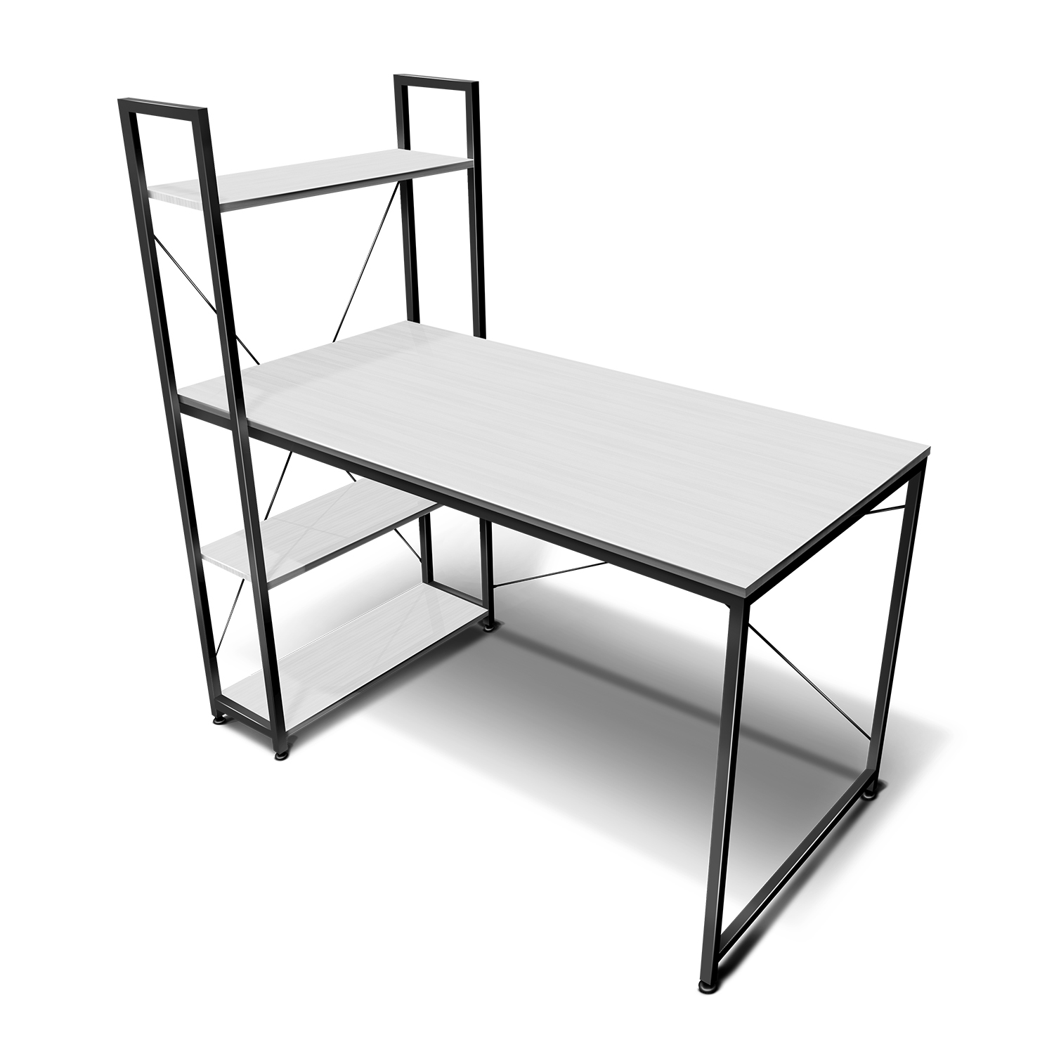 Foto 3 pulgar | Escritorio Top Living Desk-4b Con Estantería Lateral Color Blanco