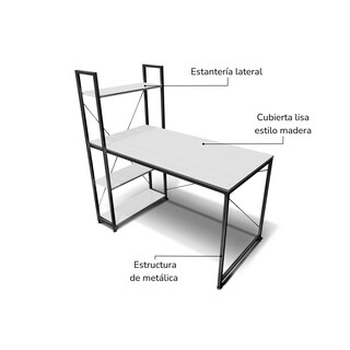 Foto 4 | Escritorio Top Living Desk-4b Con Estantería Lateral Color Blanco