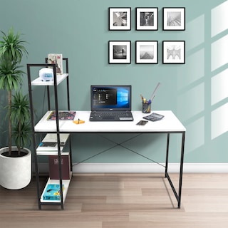 Foto 8 | Escritorio Top Living Desk-4b Con Estantería Lateral Color Blanco