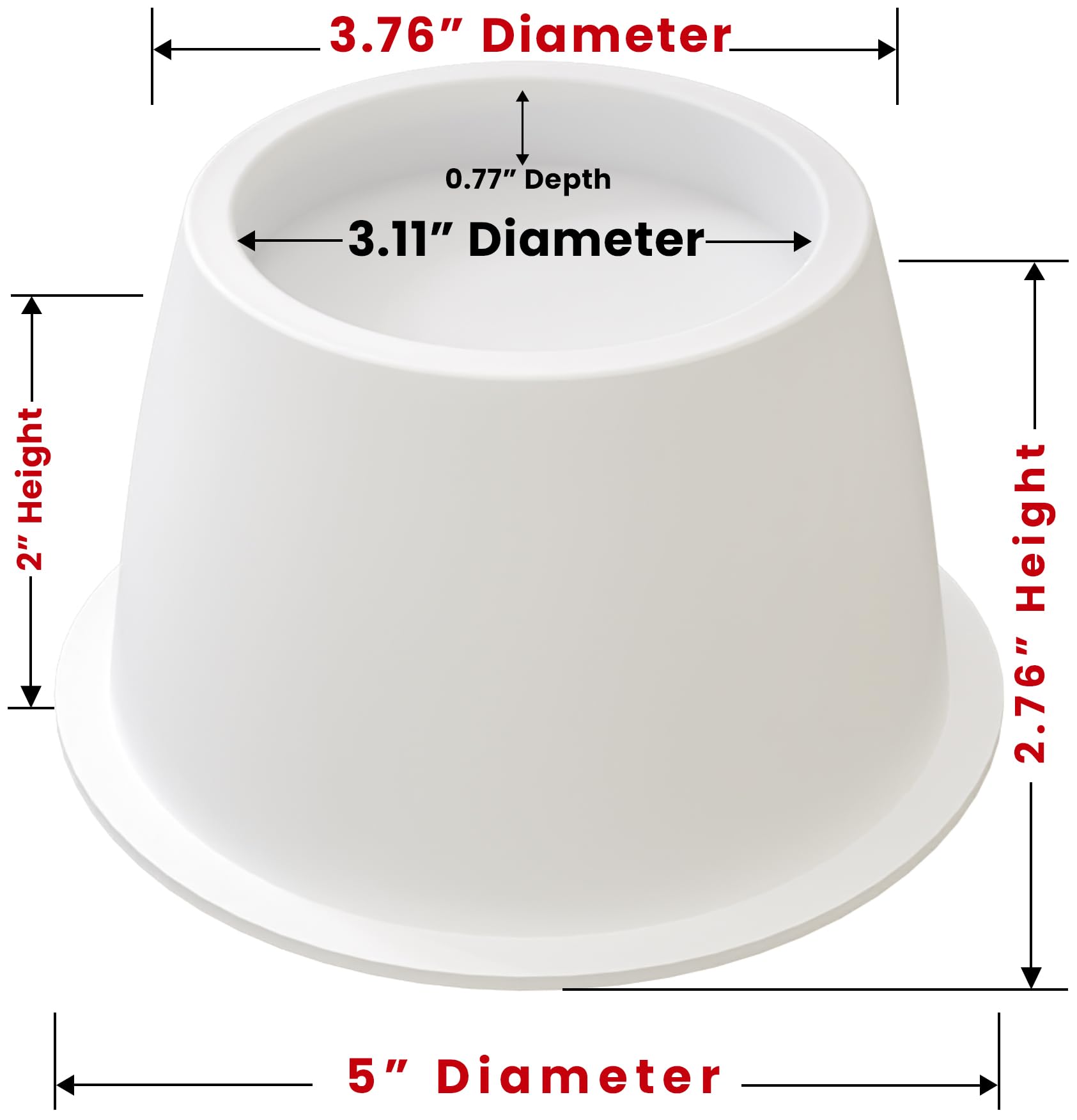 Foto 2 | Bed Risers Utopia Bedding, 5 Cm, 8 Unidades, Muebles Redondos, Color Blanco - Venta Internacional.