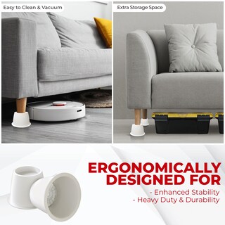 Foto 7 | Bed Risers Utopia Bedding, 5 Cm, 8 Unidades, Muebles Redondos, Color Blanco - Venta Internacional.
